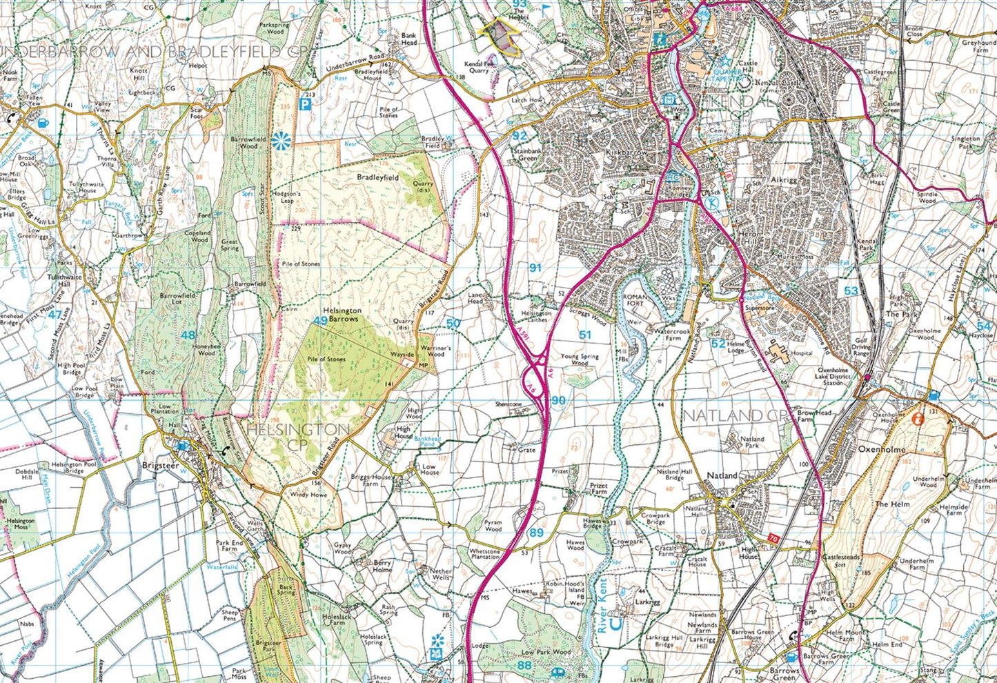 Around and About Kendal, Staveley and Brigsteer Walking Map - The Coast Office