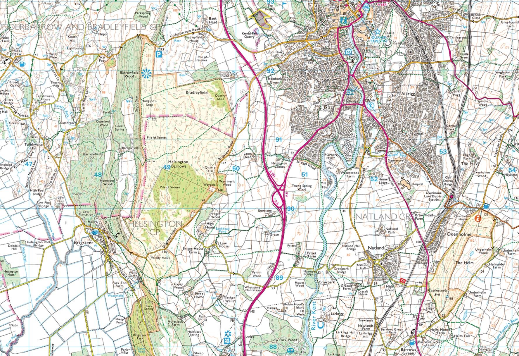 Around and About Kendal, Staveley and Brigsteer Walking Map - The Coast Office