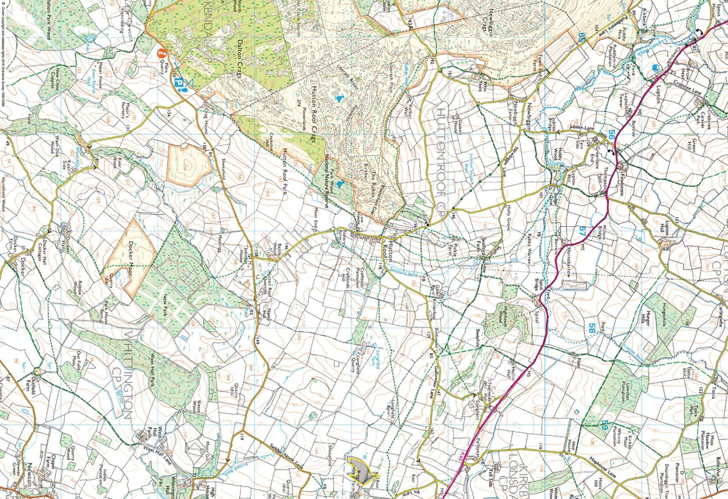 Around and About Kirkby Lonsdale & Hutton Roof Crags Walking Map - The Coast Office