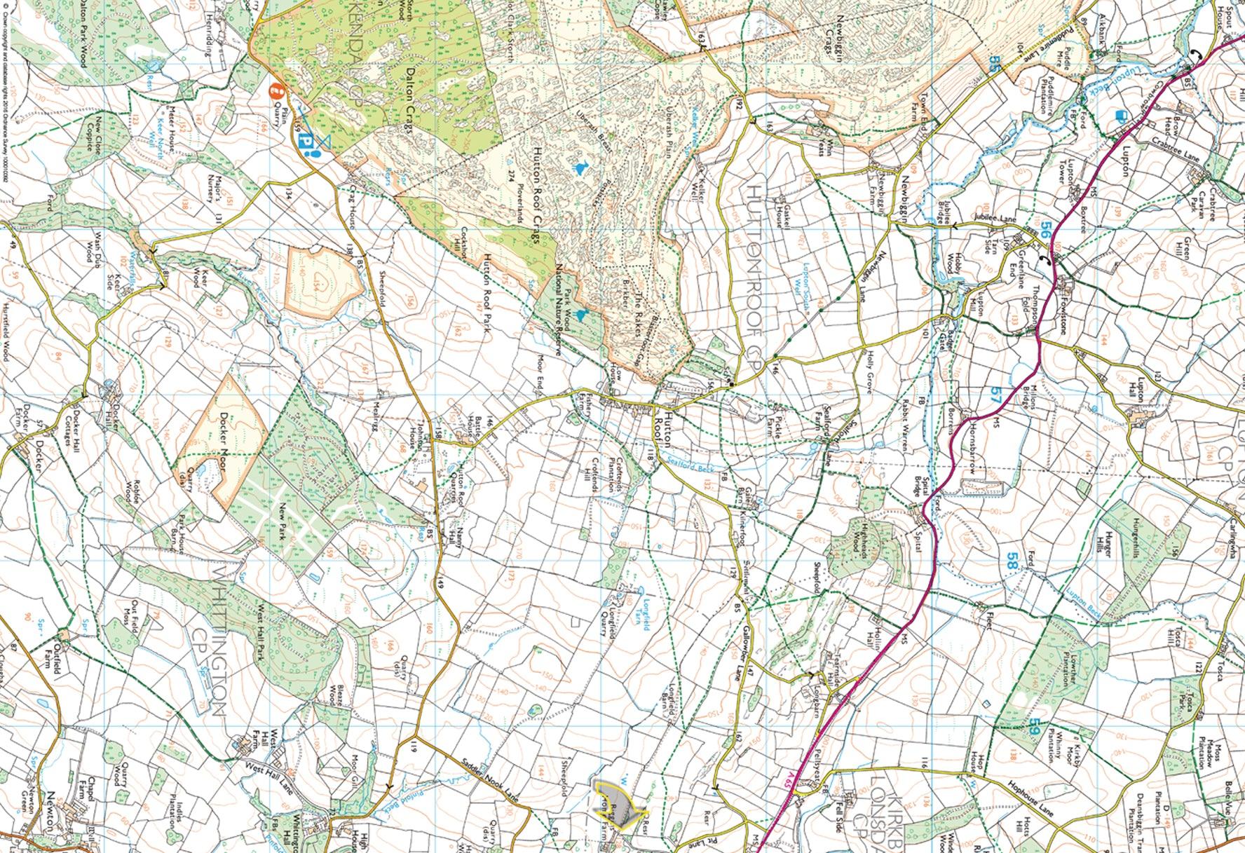 Around and About Kirkby Lonsdale & Hutton Roof Crags Walking Map - The Coast Office