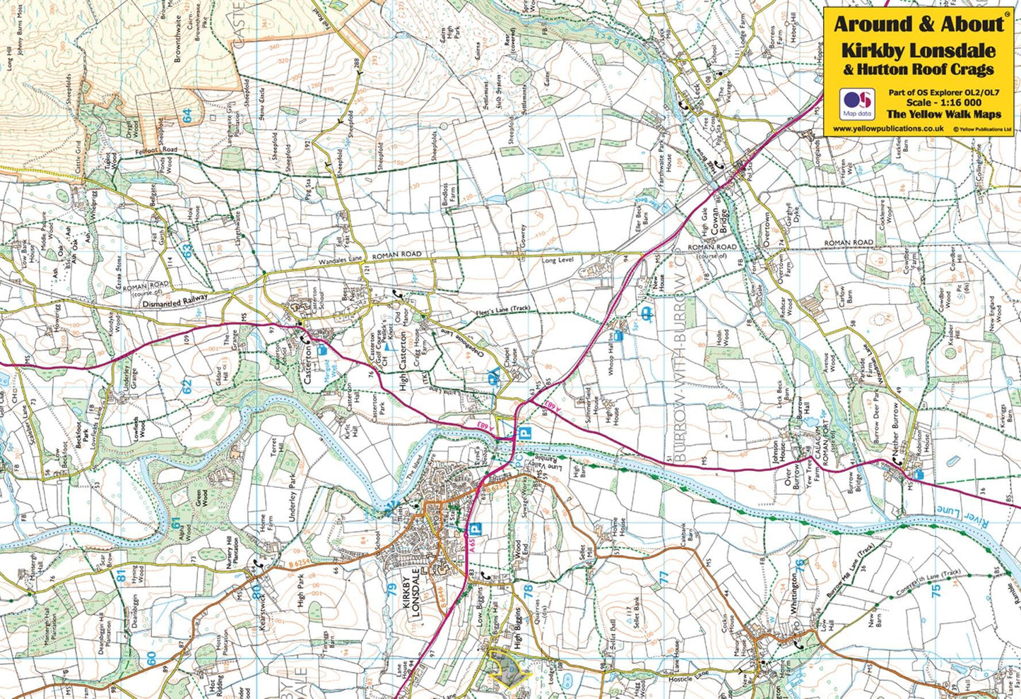 Around and About Kirkby Lonsdale & Hutton Roof Crags Walking Map - The Coast Office
