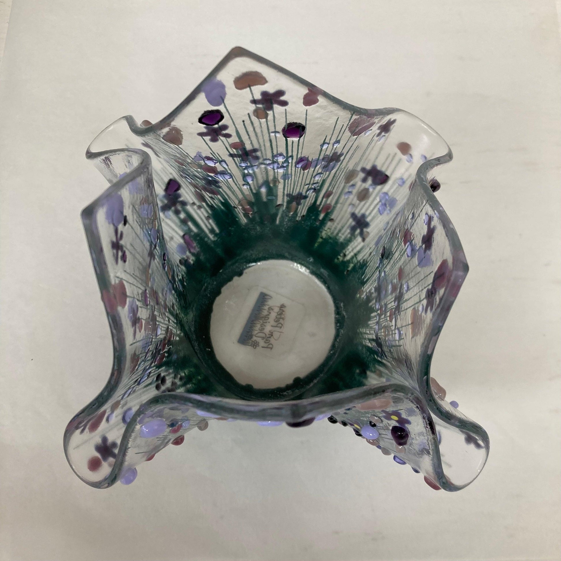 Violet Fused Glass Tea light Vases by Pam Peters - The Coast Office