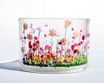 Blooming Fused Glass Flower Curve - The Coast Office
