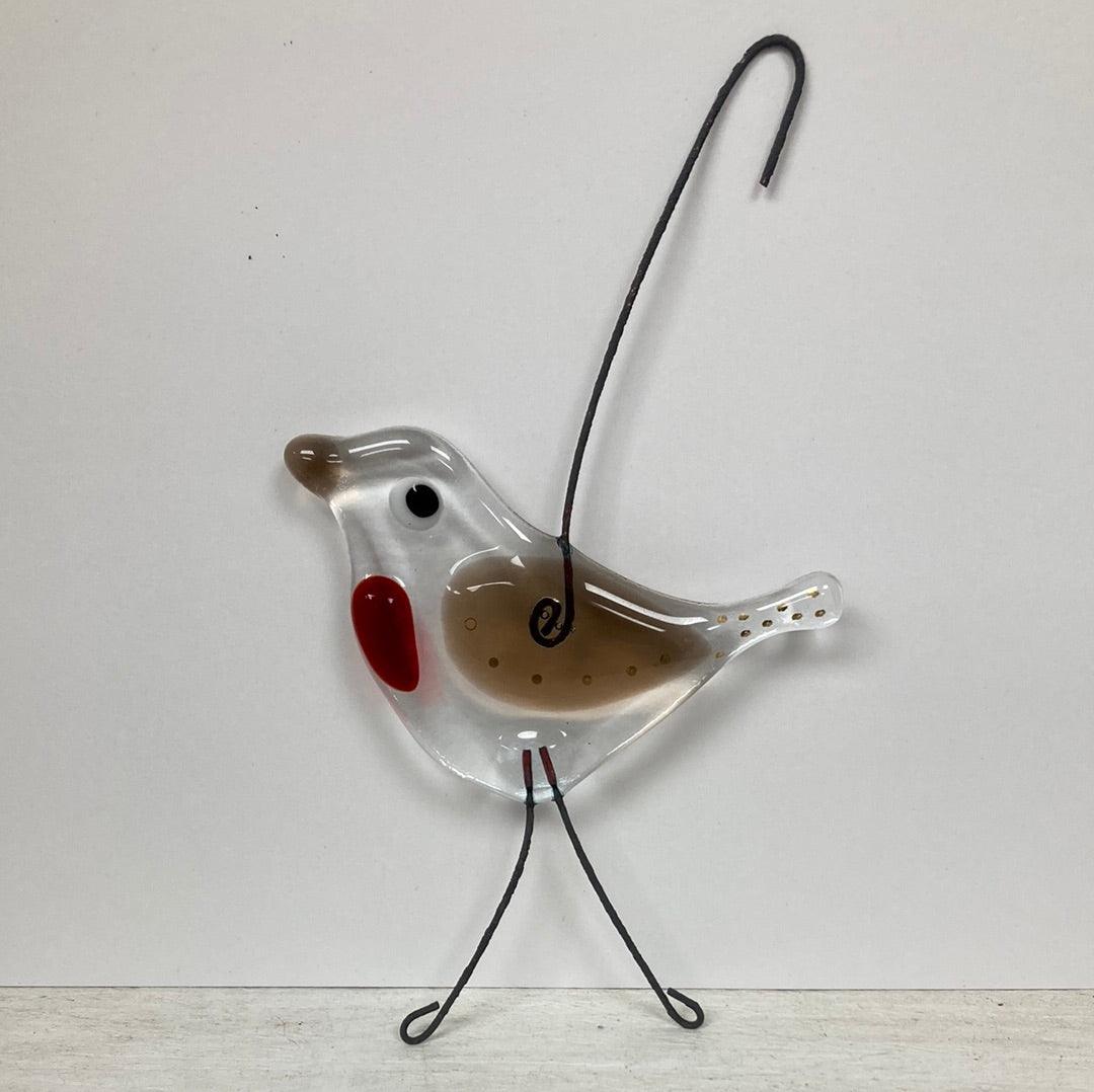 Fused Glass Robin Hanging - The Coast Office