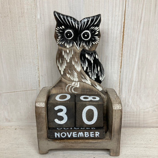 Flat Owl Miniature Perpetual Calendar