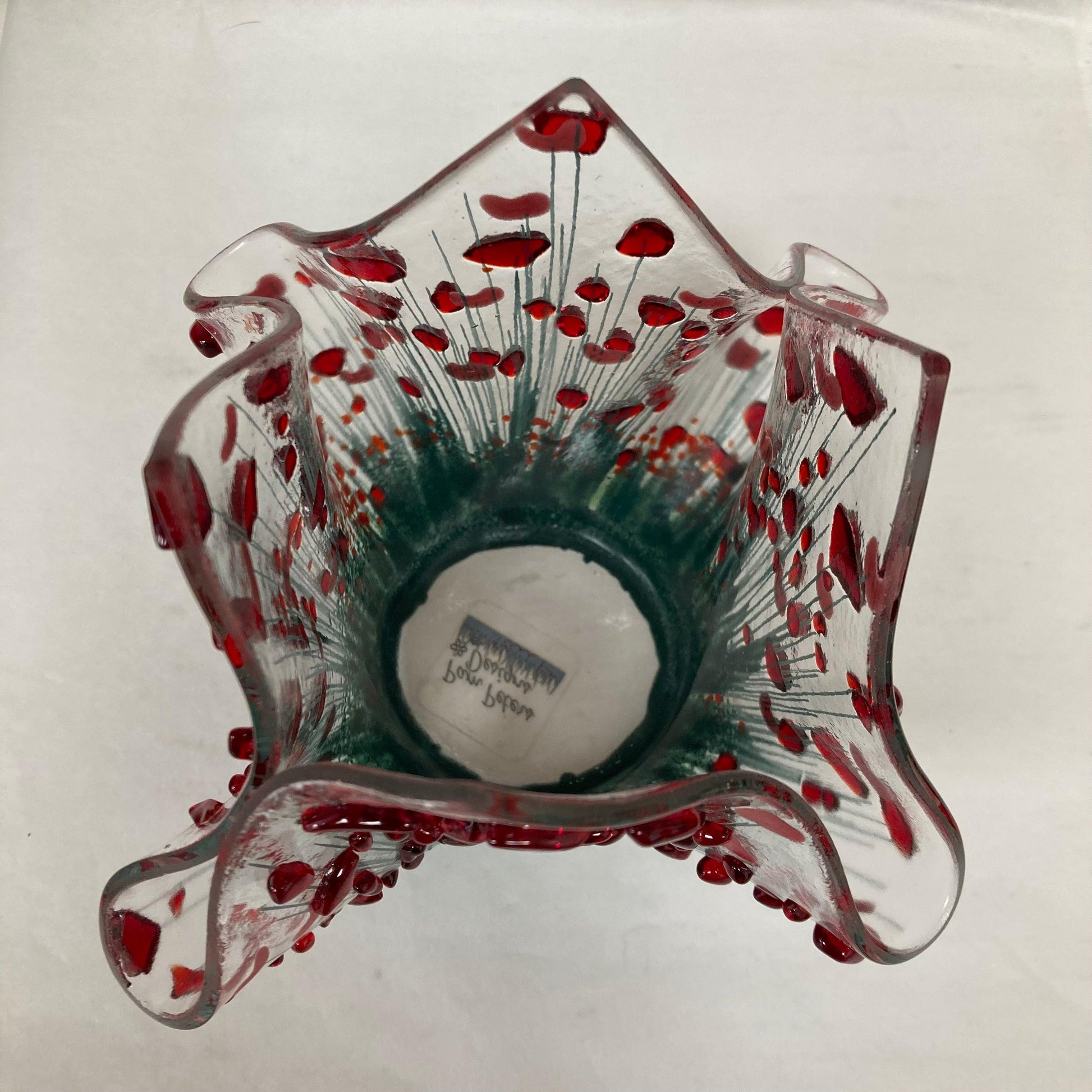 Poppy Fused Glass Tea light Vases by Pam Peters - The Coast Office