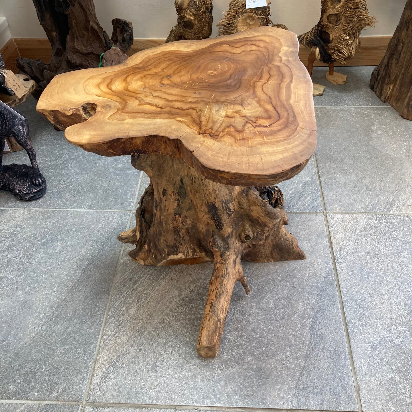 Mushroom Teak Root Side or Lamp Table