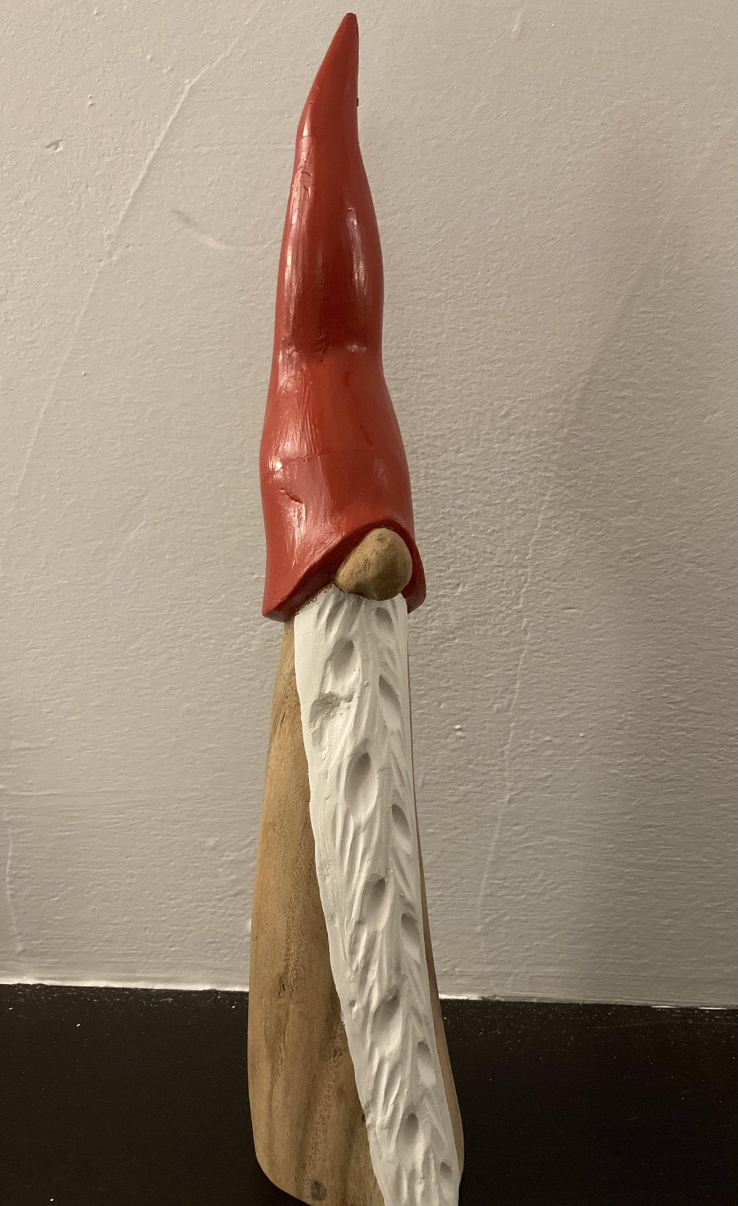 Wooden Hand carved Tall Santa 30.5cm - The Coast Office