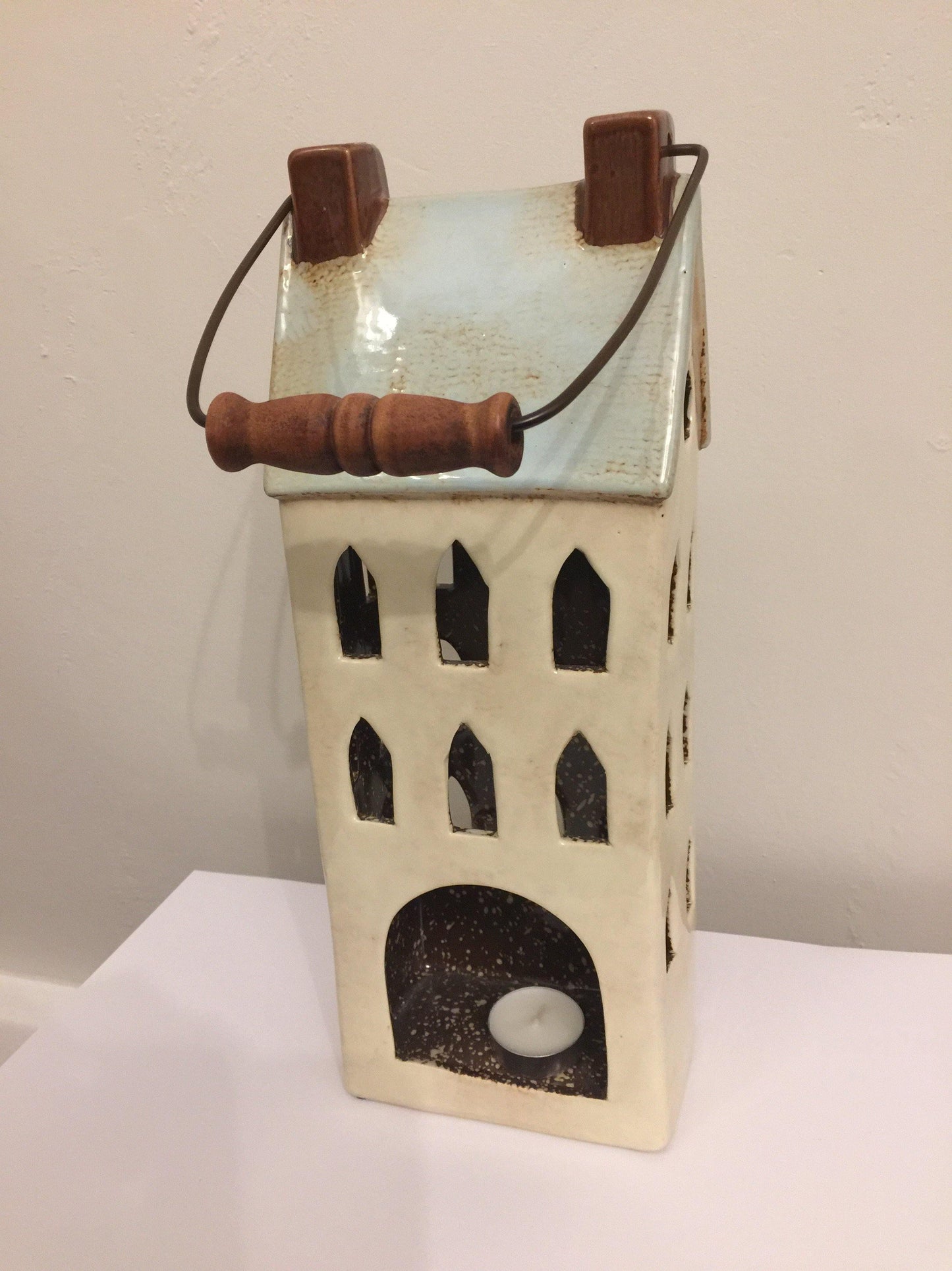 Aqua Large House Lantern TeaLight Holder - The Coast Office